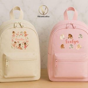 Sac à dos personnalisé pour fille, sac à dos personnalisé avec nom d'enfant imprimé, sac de rentrée pour la maternelle, cadeau de rentrée des classes pour fille, cadeau pour tout-petits