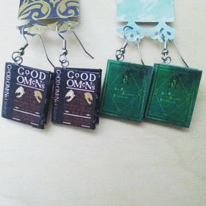 Good Omen Book Earrings / The Nice and Accurate Prophecies of Agnes Nutter / Handmade  Book Earrings / Gift for Her / Book Jewelry
