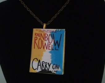 Carry On Pendant/Ornament - Book Jewelry - Rainbow Rowell Book Jewelry - Handmade Necklace - Gift for Her - Gift for Teacher or Librarian
