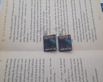 Ender's Game Earrings - Book Jewelry- Handmade Book Earrings - Mini Book Jewelry -  Mini Book Earrings