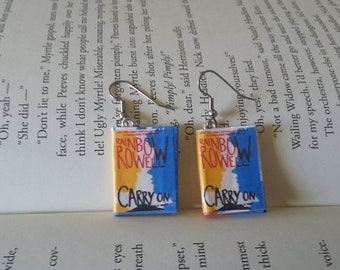 Carry On Earrings - Book Jewelry - Rainbow Rowell Book Jewelry - Handmade Book Earrings - Gift for Her - Gift for Teacher-Gift for Librarian