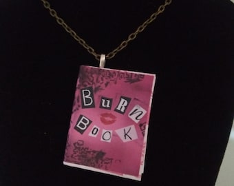 Burn Book Pendant/Ornament / Mean Girls Pendant / Burn Book Jewelry / Mean Girls Jewelry / Handmade Book Ornament / Gift for Her