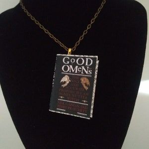 Good Omens Book Pendant/Ornament - Handmade  Book Pendant - Gift for Her - Book Jewelry - Book Necklace - Good Omens Ornament - Teacher Gift