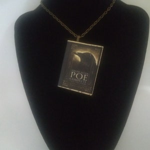 Book Pendant - Edgar Allan Poe Book Pendant - Literary Jewelry - The Raven - Gothic Necklace - Book Lover Gift - Book Necklace  Book Jewelry