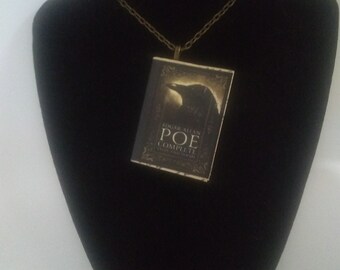 Book Pendant - Edgar Allan Poe Book Pendant - Literary Jewelry - The Raven - Gothic Necklace - Book Lover Gift - Book Necklace  Book Jewelry