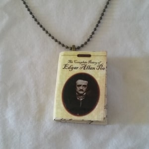 Edgar Allan Poe Jewelry - Mini-Book Pendant - The Complete Poetry of Edgar Allan Poe  - Poetry - Gothic Necklace - Edgar Allan Poe Necklace