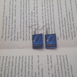 Eragon Earrings - Book Jewelry- Handmade Book Earrings - Mini Book Jewelry -  Mini Book Earrings