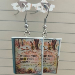 Where the Red Fern Grows Book Earrings - Wilson Rawls - Where the Red Fern Grows Earrings, Where the Red Fern Grows Earrings - Novel