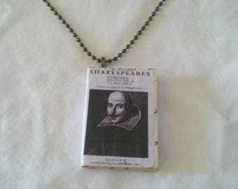 The Complete Works of William Shakespeare Mini Book Pendant, Shakespeare Book Pendant - William Shakespeare's Comedies, Histories, Tragedies