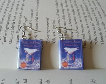 A Wrinkle in Time Book Earrings - Book Jewelry - Handmade Book Earrings - Mini Book Jewelry - Handmade Mini Book Earrings