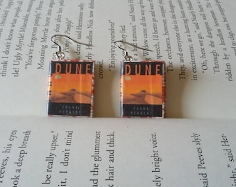 Dune Book Earrings / Gift for Her / Book Lover Gift / Dune Book Jewelry / Handmade Earrings / Sci Fi Earrings  Librarian Gift  Book Earrings