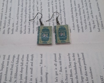 Wizard of Oz Earrings - Handmade Wizard of Oz Book Jewelry - Handmade Book Earrings - Mini Book Jewelry - Handmade Mini Book Earrings