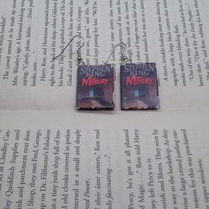Misery Mini Book Earrings - Stephen King - Misery Jewelry - Stephen King Book Earrings - Misery Book Earrings - Stephen King Jewelry -Misery