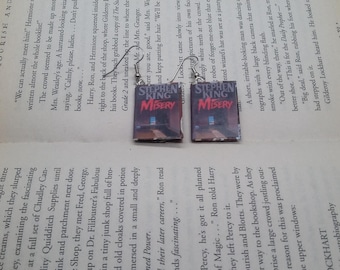 Misery Mini Book Earrings - Stephen King - Misery Jewelry - Stephen King Book Earrings - Misery Book Earrings - Stephen King Jewelry -Misery