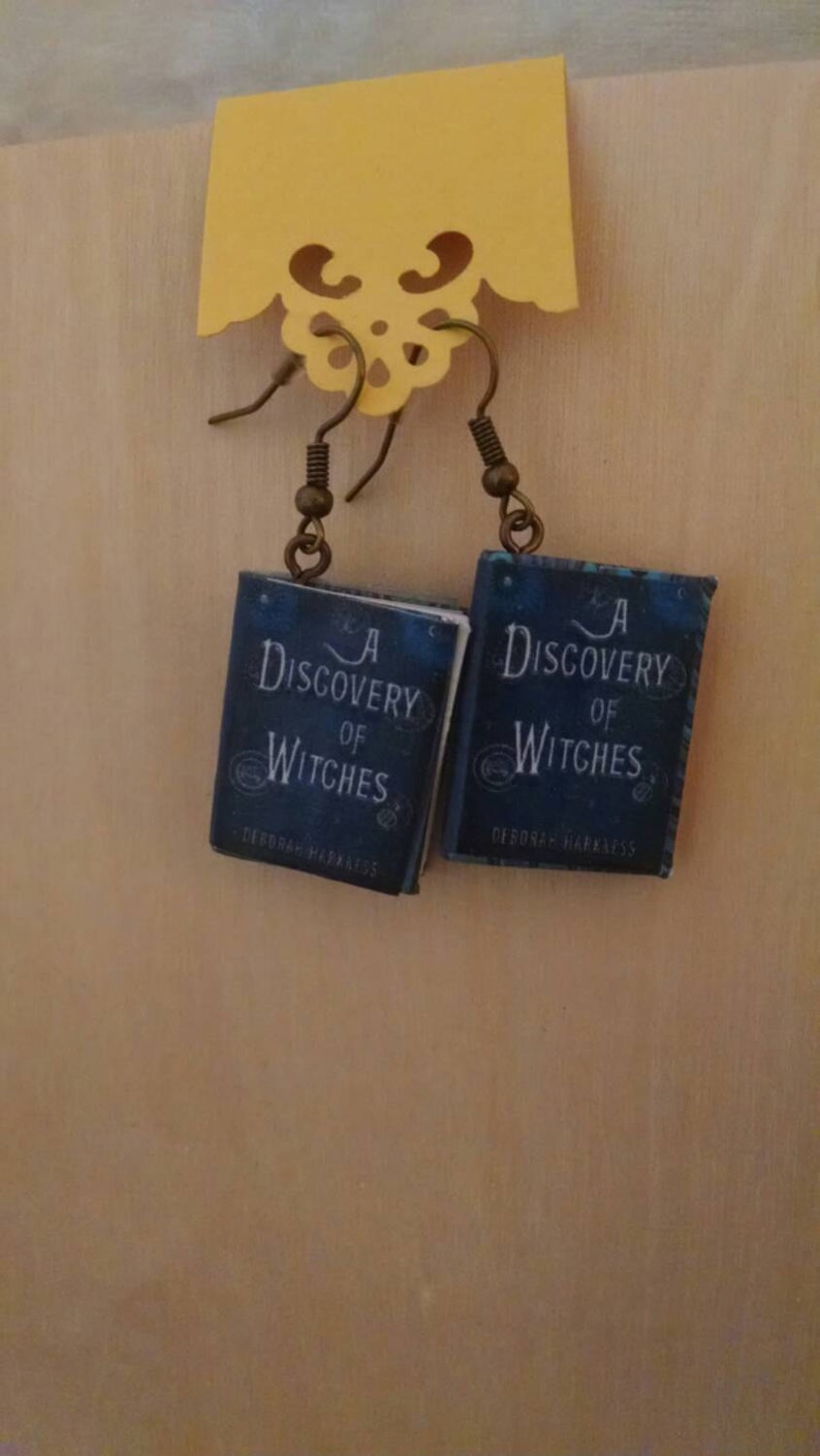 A Discovery of Witches Earrings / Gift for Her / Book Lover Gift / Book Jewelry / Book Earrings / Librarian Gift / Teacher Gift / Mini Book image 2