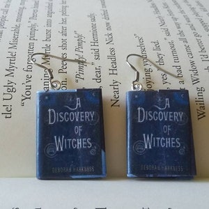 A Discovery of Witches Earrings / Gift for Her / Book Lover Gift / Book Jewelry / Book Earrings / Librarian Gift / Teacher Gift / Mini Book image 1