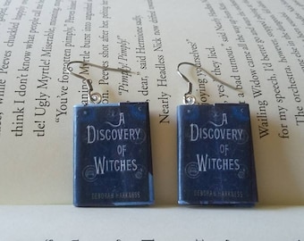 A Discovery of Witches Earrings / Gift for Her / Book Lover Gift / Book Jewelry / Book Earrings / Librarian Gift / Teacher Gift / Mini Book