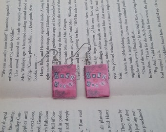 Book Earrings / Burn Book Earrings / Mean Girls Earrings / Burn Book Jewelry / Mean Girls Jewelry / Handmade Book Earrings / Gift for Her