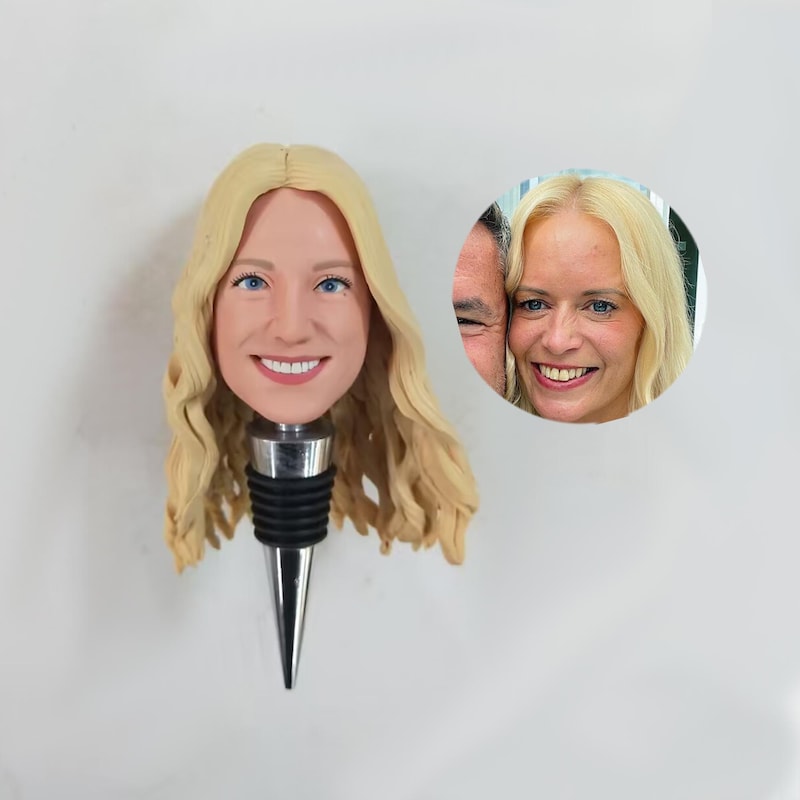 Wine Stopper Two Person Bobblehead - Personalized main image 0