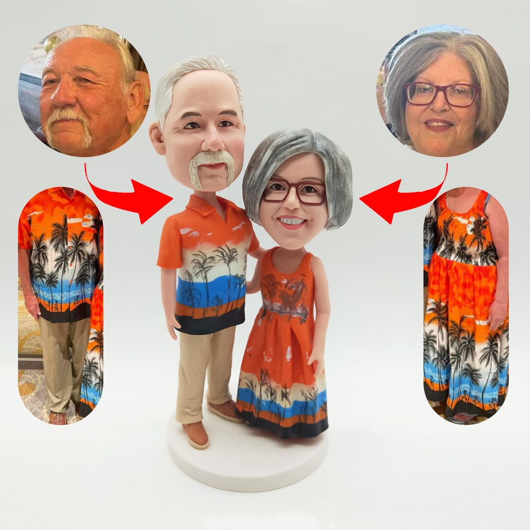 50th Anniversary Parents Bobblehead - Custom Gift Figurine main image 1