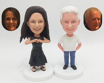 Personalised Couple bobbleheads, Customised Parent bobbleheads, Personalised 40th Wedding Anniversary figurines, Surprise Gift for Parents