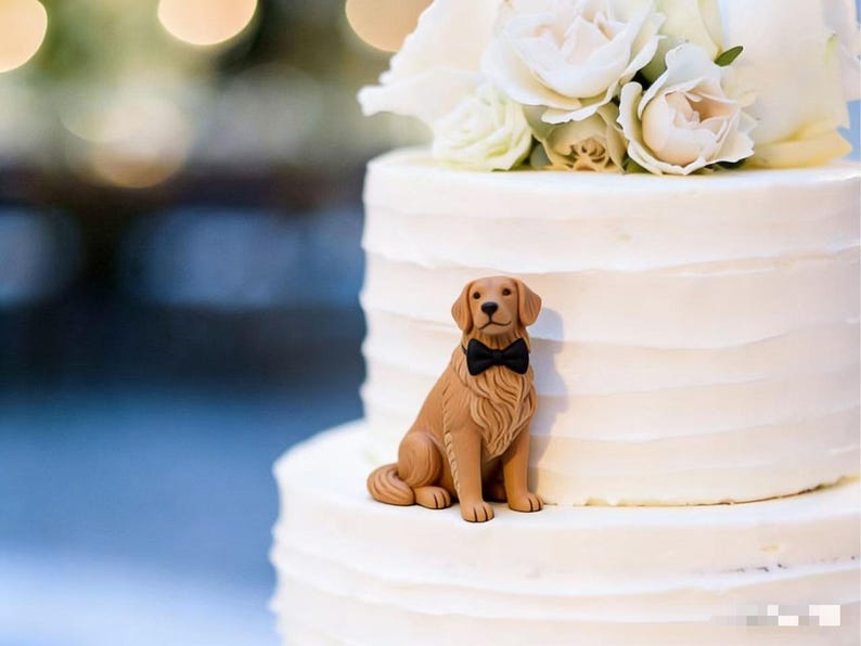 Handmade Polymer Clay Pet Cake Topper: Custom Dog Wedding Sculpture - Etsy