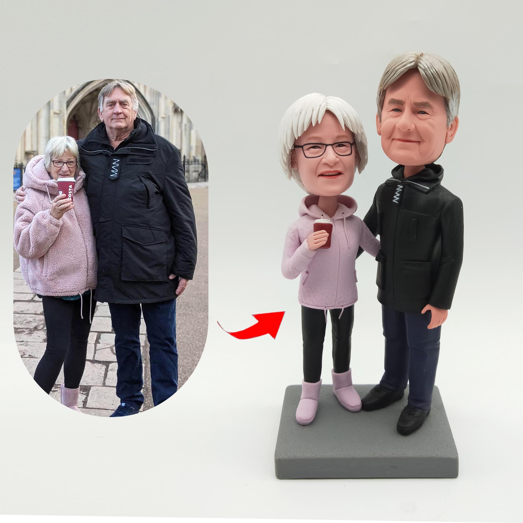 Customized Parents 3D bobbleheads, 50th Anniversary，custom couple statues, custom couple bobbleheads, gifts for parents, celebration gifts
