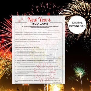 New Year&#39;s Printable Trivia Game | Downloadable New Year&#39;s Eve Party Game