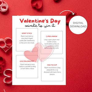 Valentine’s Day Game Night: 20 Minute to Win It Challenges! | Printable Party Game