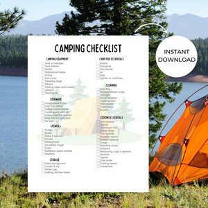 Ultimate Camping Checklist | Essential Camping Gear & Supplies List | Instant Download