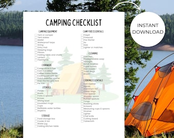 Ultimate Camping Checklist | Essential Camping Gear & Supplies List | Instant Download