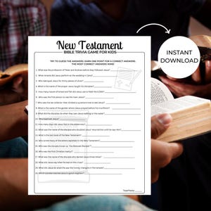 Gioco di quiz sulla Bibbia del Nuovo Testamento per bambini: attività stampabile divertente e istruttiva!