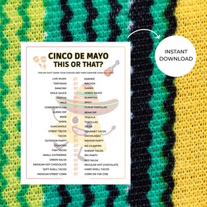 Cinco de Mayo This or That Game | Fun Fiesta Party Activity | Taco Party | Taco Tuesday
