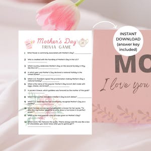 Fun Mother&#39;s Day Trivia Game | Engaging Mother&#39;s Day Activity for Family & Friends | Mother&#39;s Day Brunch Activity