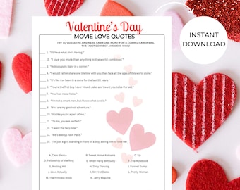 Movie Love Quotes Trivia Game | Fun Printable for Valentine's Day