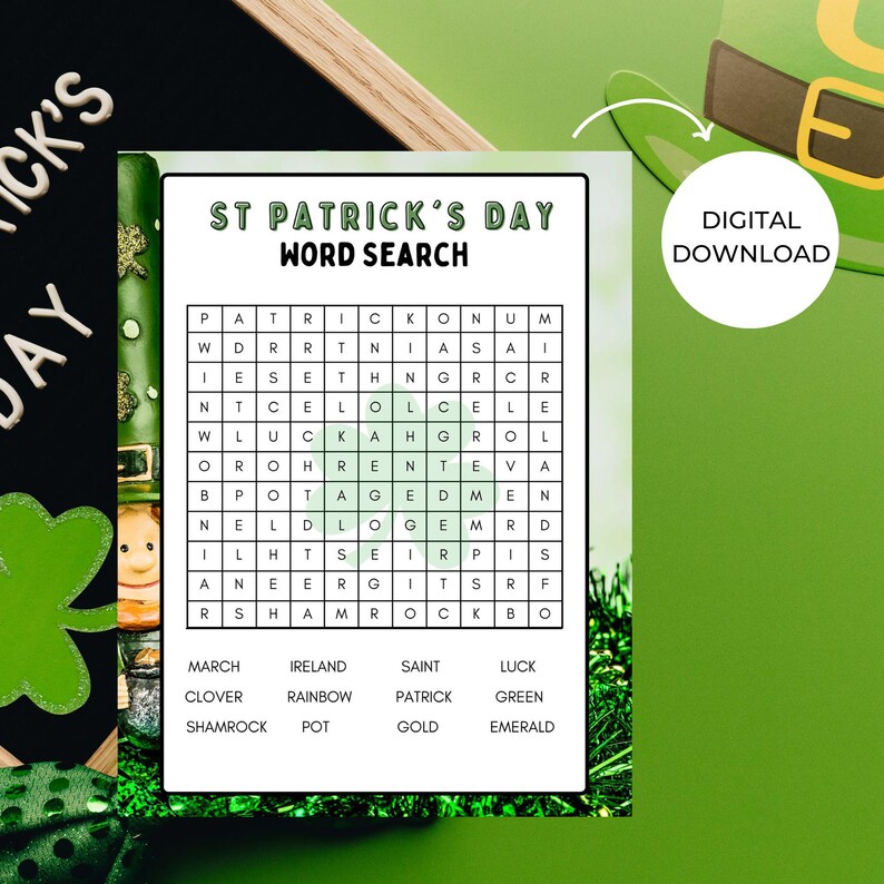 St. Patrick's Day Word Search Puzzle for Kids | St. Patrick's Day ...