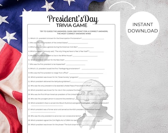 Fun Presidents Day Trivia Game - Educational for Homeschool and Classroom!
