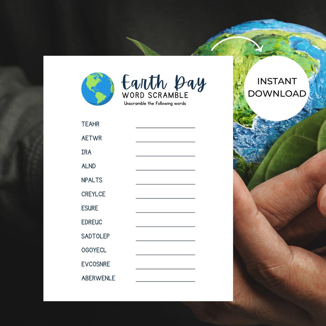 Earth Day Word Scramble for Kids | Earth Day Activity | Fun and ...