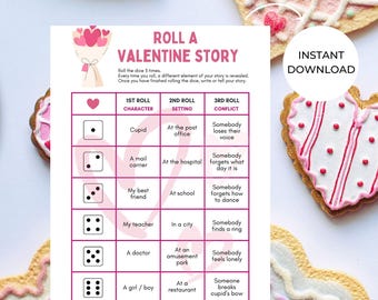 Valentine's Day Roll-a-Dice Story Game for Kids | Fun Family Activity | Creative Storytelling Game