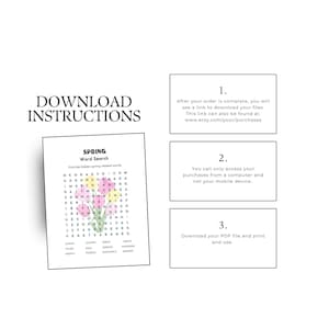 Spring Word Search for Kids | Fun Printable Activity Worksheets - Etsy