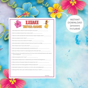 Luau Trivia Game - Lustiges Partyspiel im Hawaii-Stil für Familie und Freunde