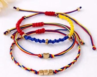 Colombia,Brazil, Portugal,Argentina, USA Flag Friendship Bracelets Set | Handmade Adjustable Cord Bracelets |Jewelry Gift