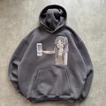Oversize hoodie with embroidery anime + Monster white product logo