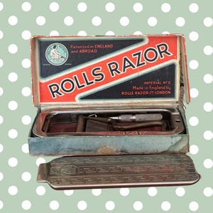 Rare Collectable Rolls Razor Imperial No. 2 | Vintage Self-Sharpening Gentleman&#39;s Travel Shaving Kit Memorabilia and Ephemera Documents