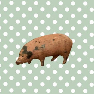 Britains Ltd Cast Lead Pig | Vintage 1920s Painted Farm Animal Miniature Toy Collectable