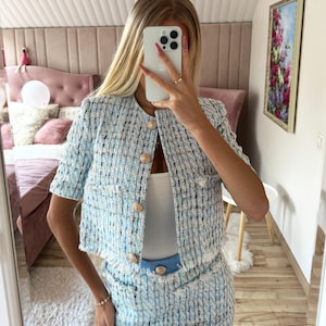 Womens blazer. Tweed blazer made to your measurements. Summer blazer handmade.