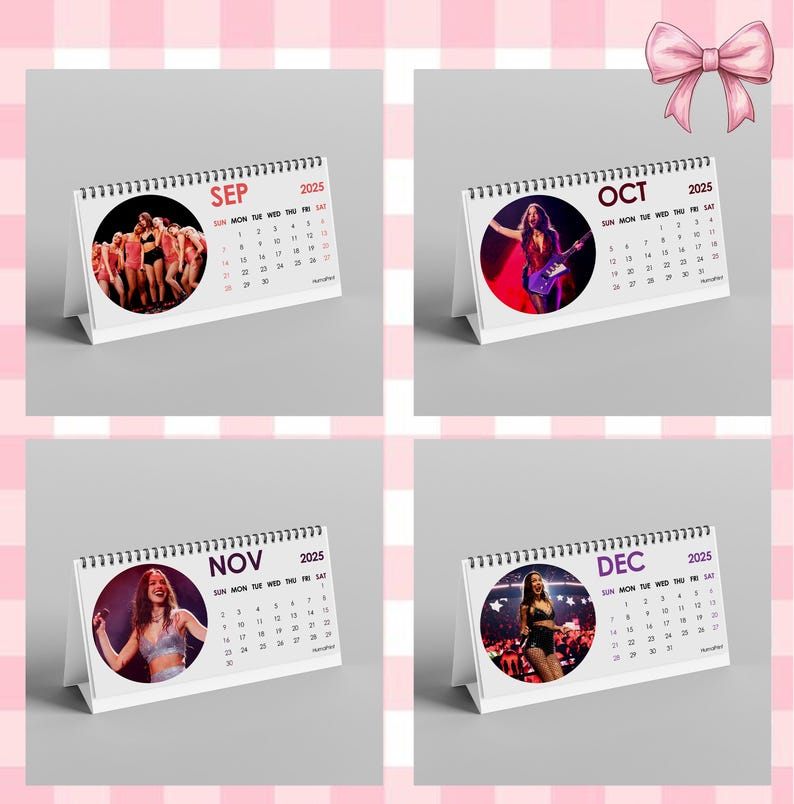 Olivia Rodrigo GUTS Tour 2025 Desk Calendar Sour Guts Merch Desk