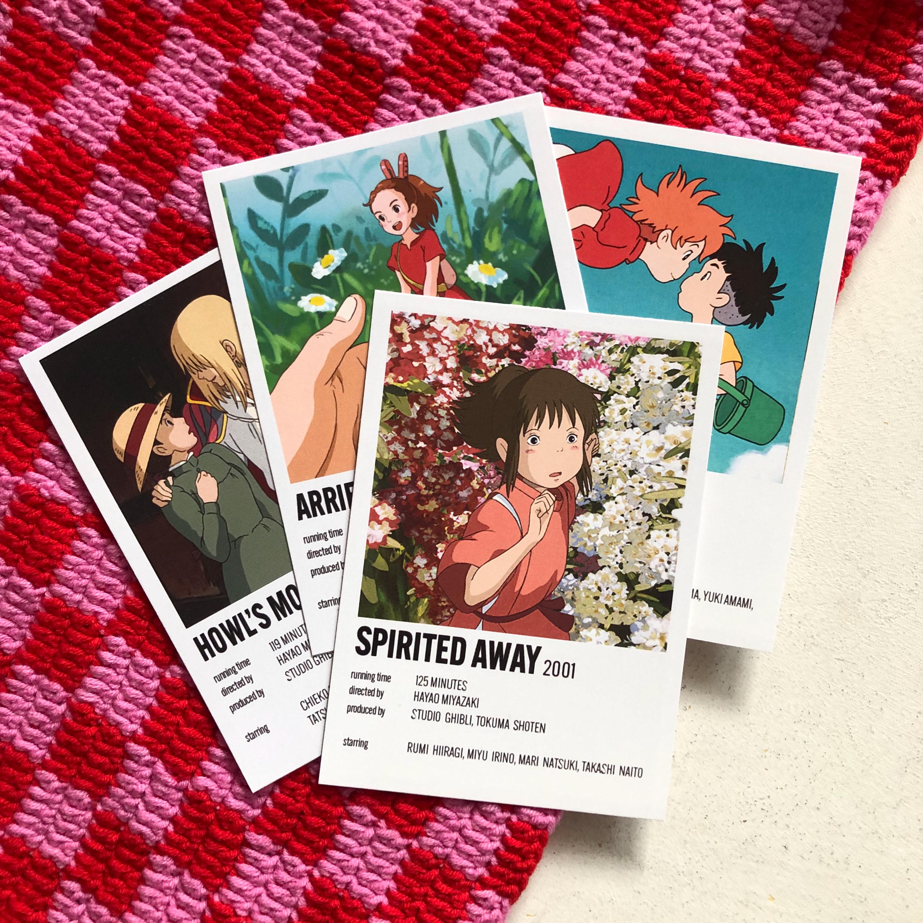 10 PCS Set of Japanese Animation Movies Print Aesthetic Mini Posters Pack | Anime Movie Print Pack Minimalist Poster Pack