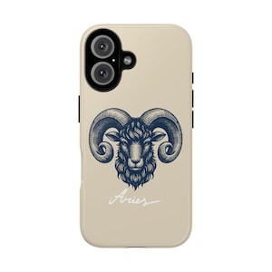 Aries Zodiac Sign Case Minimalist Astrology Phone Case for iPhone 16 15 14 13 12 11 X Mini Pro Max Plus, S25 24 23 22 and Pixel 6 7 8 9 Pro
