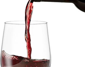 Stemless wijnglazen set van 6 – wijnglas cadeau voor koppels, bruiloft, jubileum, housewarming